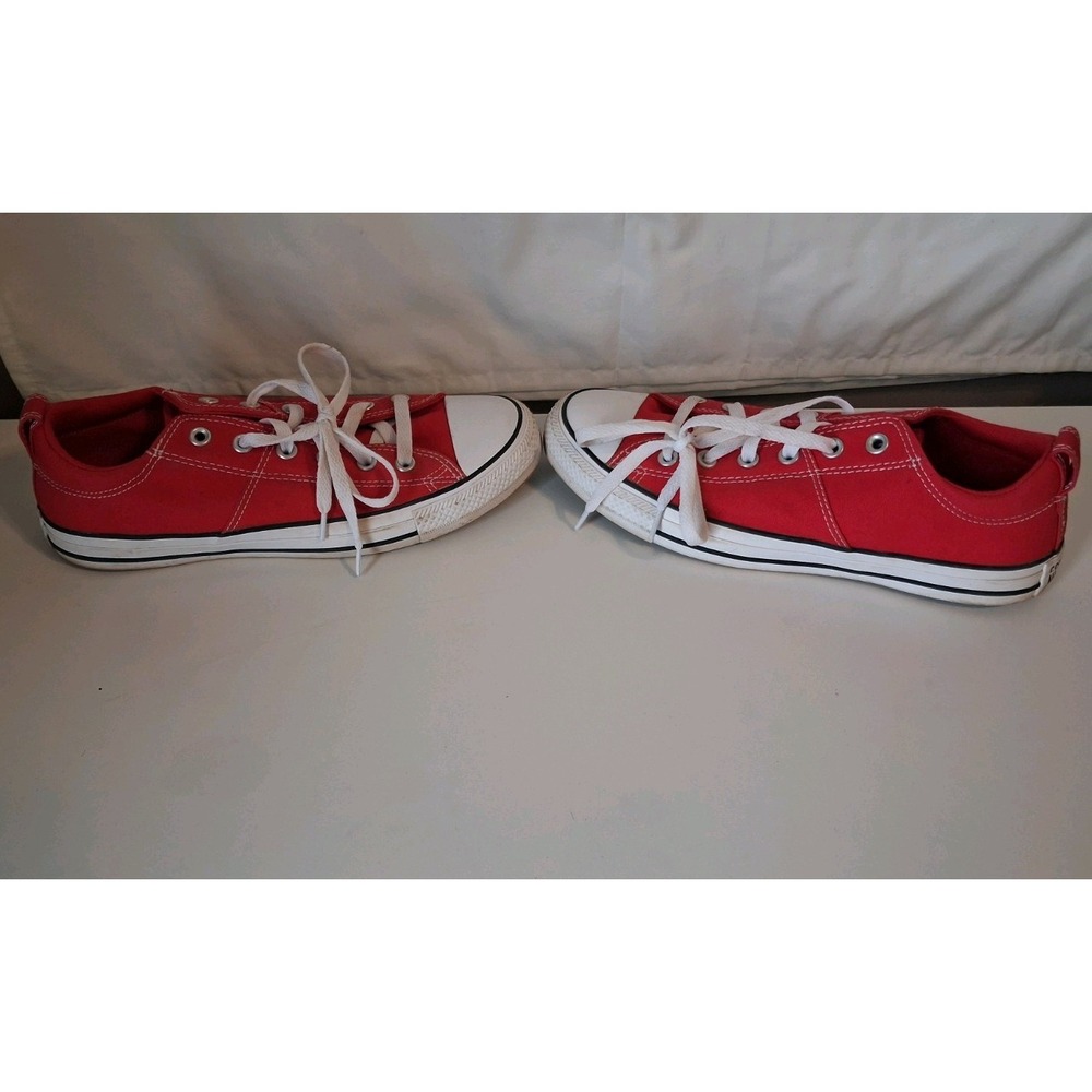 CONVERSE ALL STAR CANVAS SNEAKERS WOMEN 10-Red - Picture 3 of 6